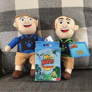 Wild Kratts NIB Memory Game & 2 NWT Plush Figures Bundle